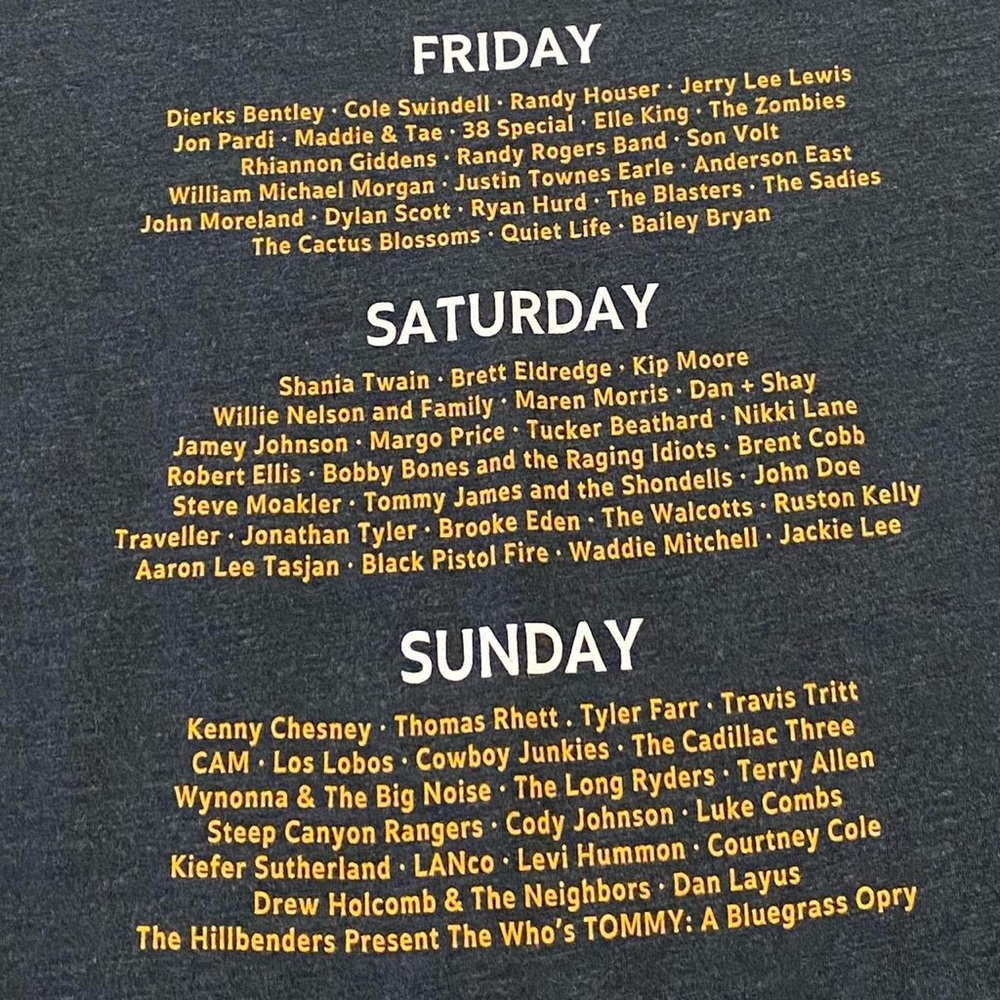 Stagecoach Country Music Festival 2017 Tshirt XL Band Lineup 10 Year Anniversary - Picture 7 of 7